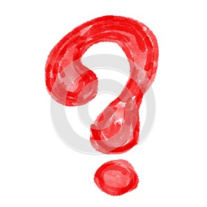 Red water color question mark