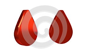 Red Water drop icon isolated on transparent background.