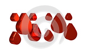 Red Water drop icon isolated on transparent background.