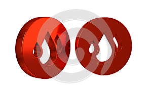 Red Water drop icon isolated on transparent background.