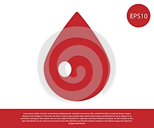 Red Water drop icon isolated on white background. Vector Illustration