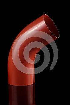 Red water spout element isolated on the black