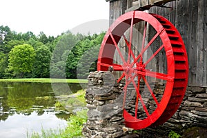 Red Water Wheel Mill Building and Pond Vermont