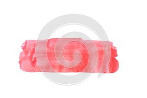 Red watercolor brush stroke isolated on white background