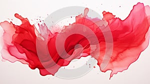 Red watercolor brush stroke isolated on white background. Red watercolor brush stroke background. Horizontal format for banners,