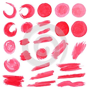 Red Watercolor Brush Stroke Vector Hand drawn