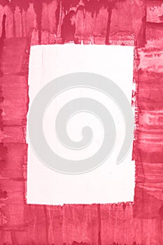 Red watercolor paint background, lettering scrapbook sketch.