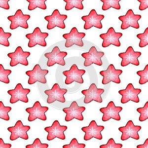 Red watercolor stars pattern