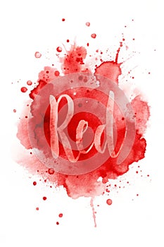 Red watercolor on white background photo