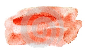 Red watery illustration.Abstract watercolor hand drawn image.