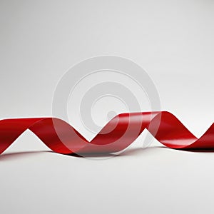 Red wave ribbon on a light background.
