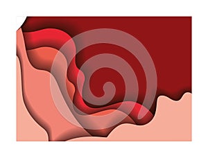 Red waves background inside frame vector design
