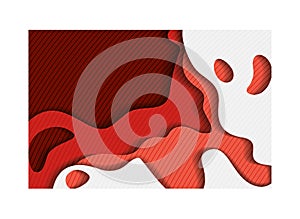 Red waves background inside frame vector design