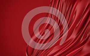 Red wavy background color splash, elegant classy design. 3d render