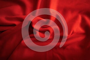 Red wavy cloth. Red fabric background