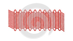 Red Wavy Geometric Pattern Vector - Dynamic Abstract Texture, vector design Generative AI