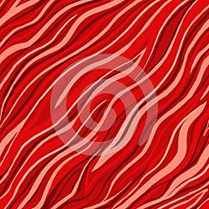 Red wavy lines seamless pattern