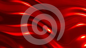 Red wavy plastic shiny background, smooth wavy texture pattern wallpaper