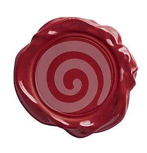 Red wax seal or signet isolated with clipping path