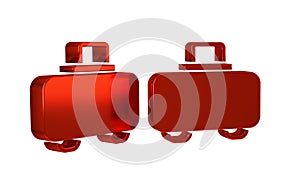 Red Weapon case for storing and transporting weapons icon isolated on transparent background.