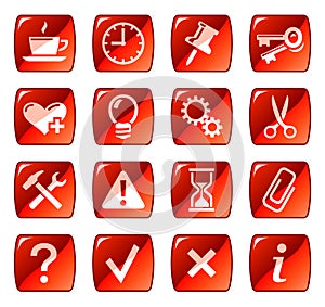 Red web icons / buttons 2