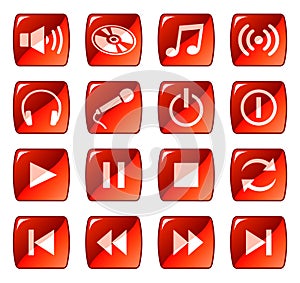 Red web icons / buttons 5