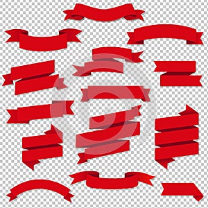 Red Web Ribbons Set