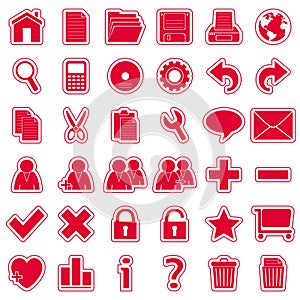 Red Web Stickers Icons [1]