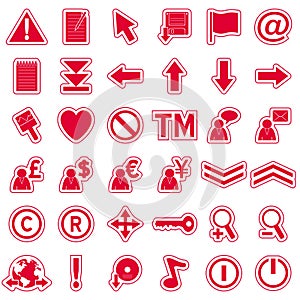 Red Web Stickers Icons [2]