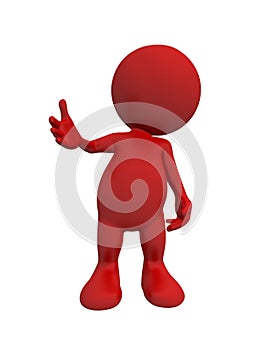 Red welcome character person