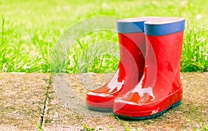 Red wellies photo