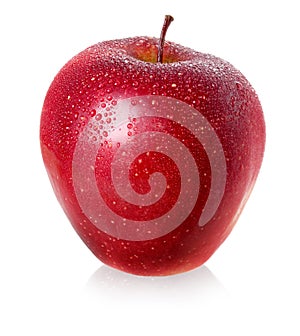 Red wet apple.