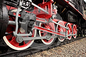 Red wheels of the old express