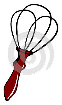 Red whisk, illustration, vector