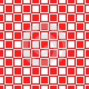 Red and white abstract repeating square pattern background