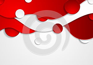 Red and white abstract wavy corporate vector background