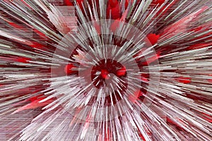 Red and white abstraction like explosion