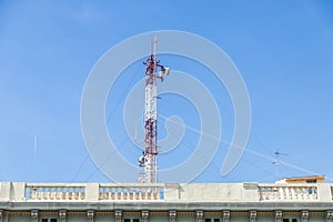 Red and white antenna