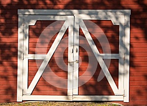 Red and White Barn Doors