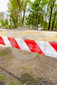 Red and White Barricade Tape