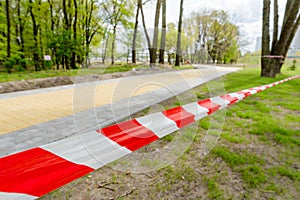 Red and White Barricade Tape