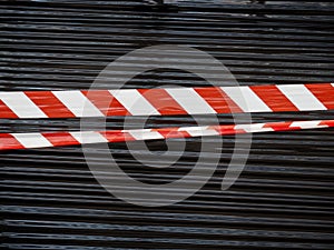 red and white barrier tape