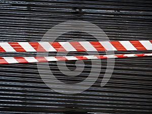 red and white barrier tape