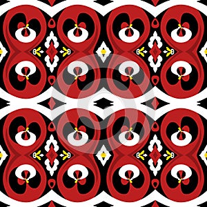 Red White and Black Abstract Pattern