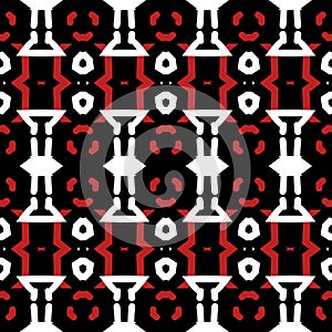 Red White and Black Abstract Pattern