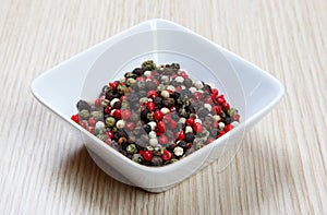 Red, white and black pepper