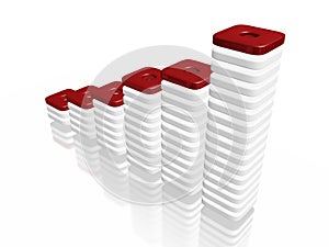 Red and White Blocks Business Growth Bar Chart