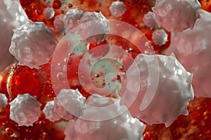 Red White Blood Cells 3D Illustration