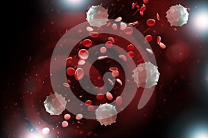 Red White Blood Cells 3D Illustration