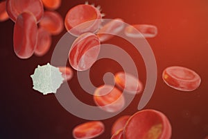 Red and white blood cells releasing neutrophils, eosinophils, basophils, lymphocytes, are the cells of the immune system